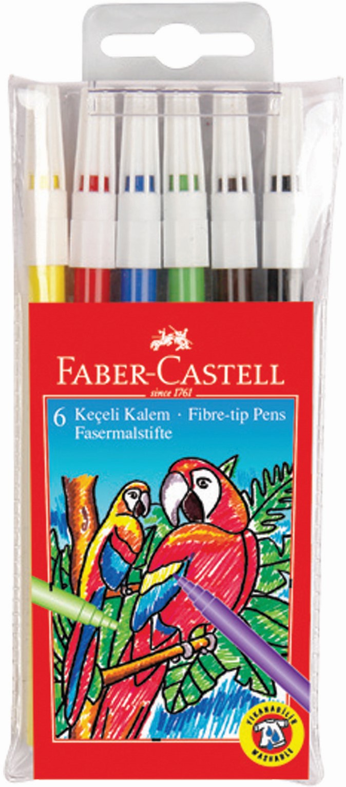 Keçeli Kalem 6 Renk Yıkanabilir Faber Castell